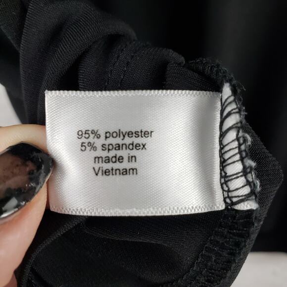 Lane Bryant Womens 22/24 Cap Sleeve Pleated Blouse Black Simple Capsule Wardrobe - Picture 6 of 8